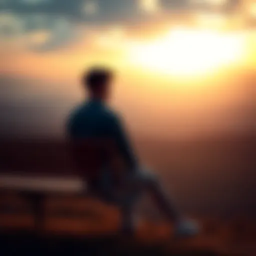 A young person sitting on a bench, looking thoughtfully at a distant horizon, symbolizing their search for direction in life.