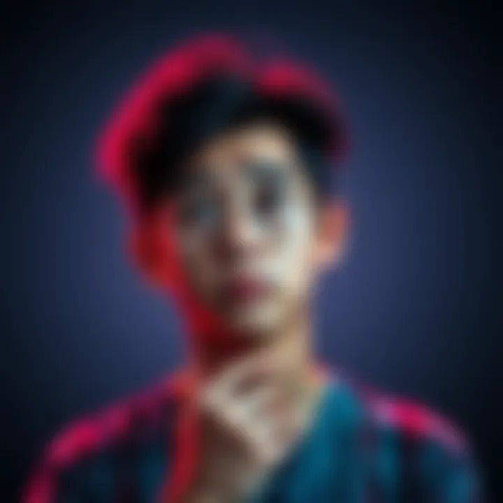 A young adult pondering the meaning of the phrase 'im 18F what does it say !!' with a confused expression.