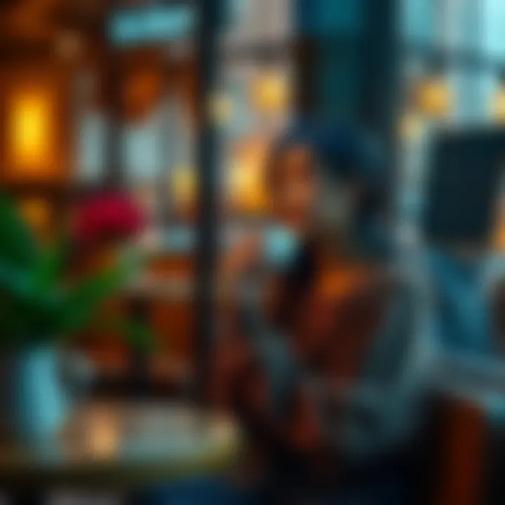 A 31-year-old woman sitting in a cozy café, gazing thoughtfully out of the window, reflecting on her romantic future.