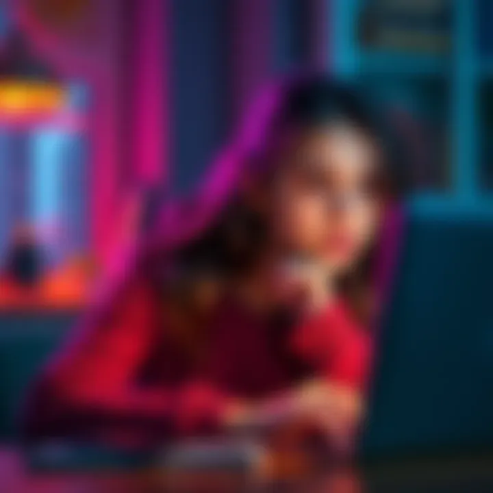 A 19-year-old girl looking thoughtfully at a laptop, with a job application form visible on the screen, reflecting her job search concerns