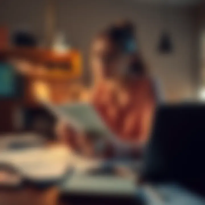 Young woman planning her future A young woman looking at a map and taking notes, surrounded by books and a laptop, symbolizing her preparation for the next phase of her life.