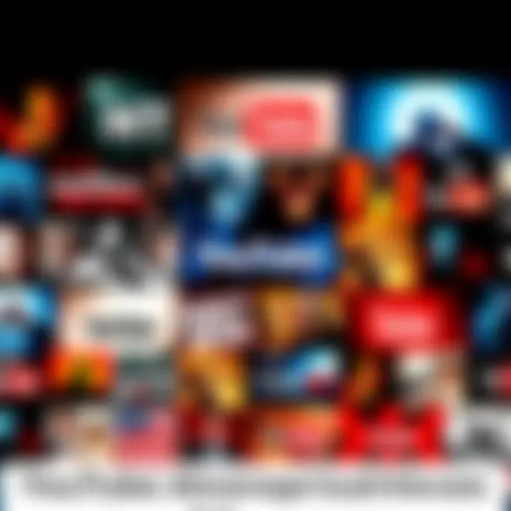 A collage of colorful thumbnails from various conspiracy theory videos on YouTube, featuring dramatic titles and imagery.