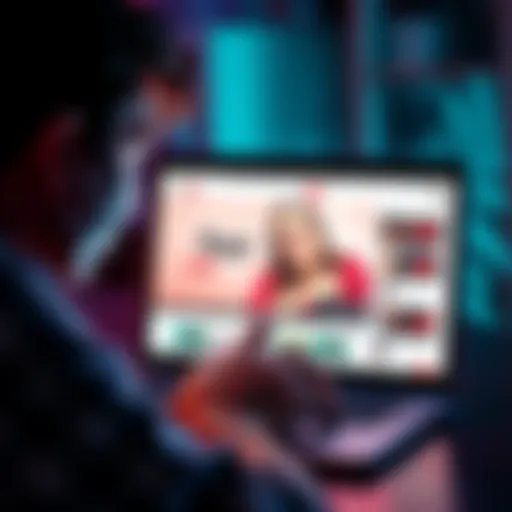 A concerned fan looking at a YouTube channel on a laptop, showing the absence of an email contact.