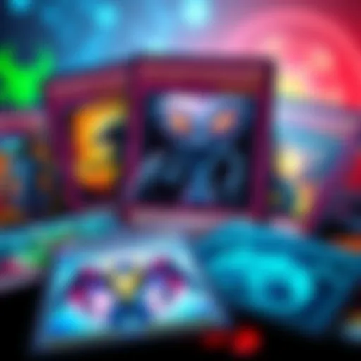 A collection of Yugioh Alien trading cards featuring unique designs and colorful artwork.