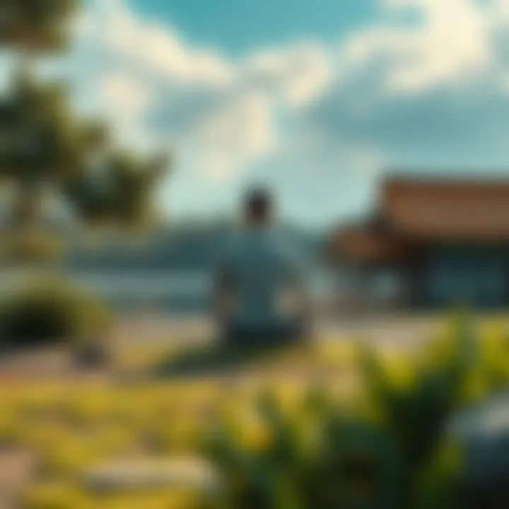 Zen Meditation with Koans A person meditating in a peaceful setting, surrounded by nature, contemplating a koan for Zen practice.