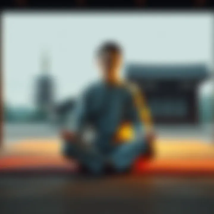 A person sitting cross-legged in a serene Zen environment, practicing Shikantaza meditation with a calm expression.