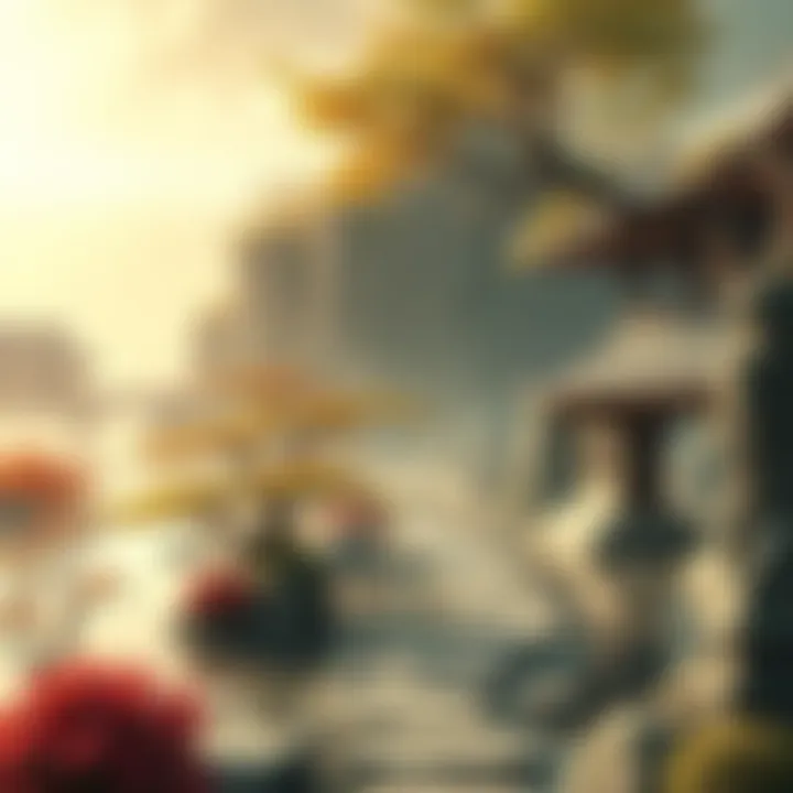 A serene landscape depicting a tranquil Zen garden, embodying the spirit of Wumen's philosophy and its deep connections to Zen masters.