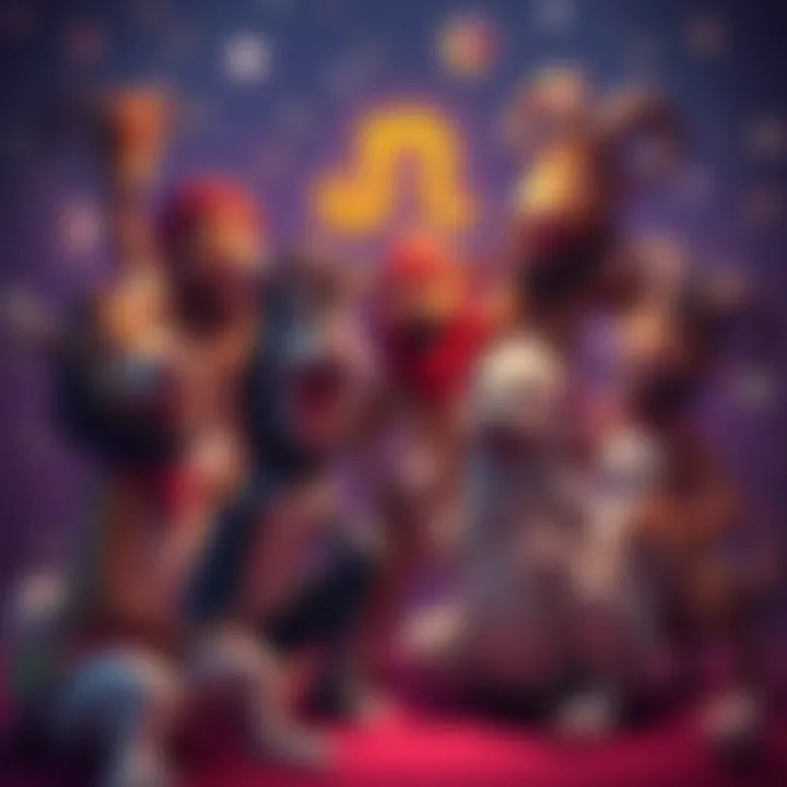 A group of zodiac signs depicted as playful characters engaging in silly antics together, spreading laughter.