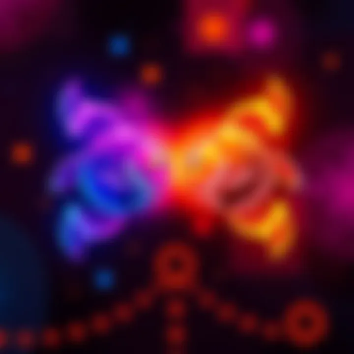 Two zodiac symbols of Pisces An illustration showing the Pisces zodiac symbol representing February and March, with contrasting colors to signify their unique traits.