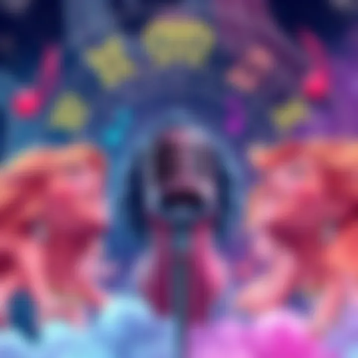 Illustration of zodiac signs with musical notes, showing a fun debate about singing talent