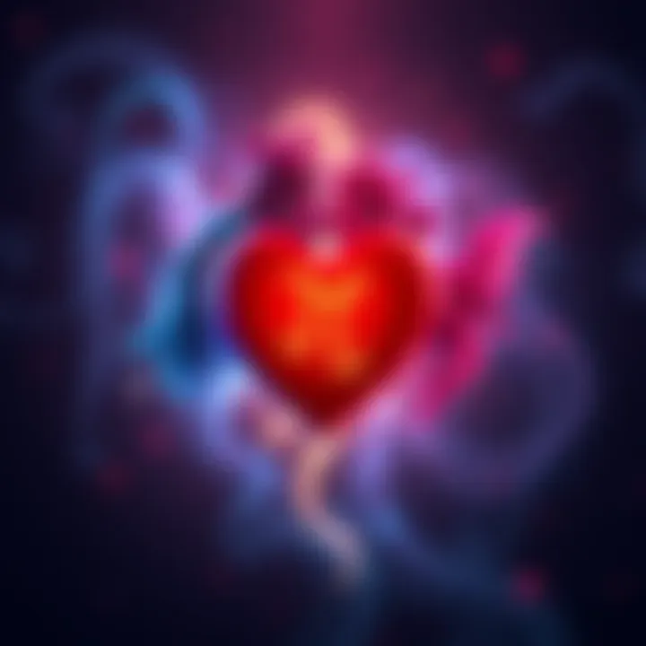 A pair of zodiac signs intertwined with hearts, symbolizing the connection between couples based on astrological signs.