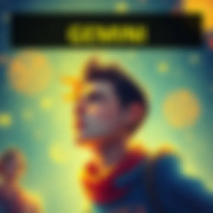 Illustration showing various zodiac signs struggling to connect with Gemini