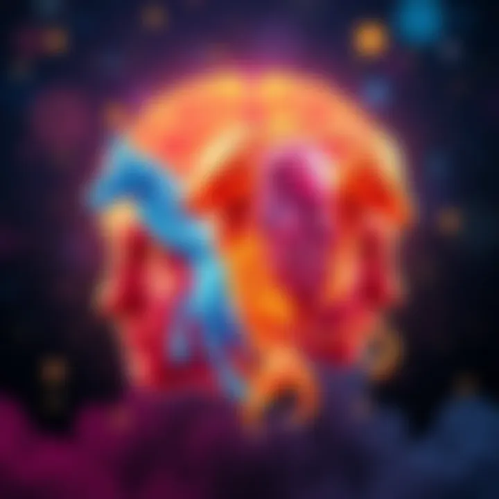 An artistic representation of Gemini, Aquarius, and Capricorn symbolizing intelligence