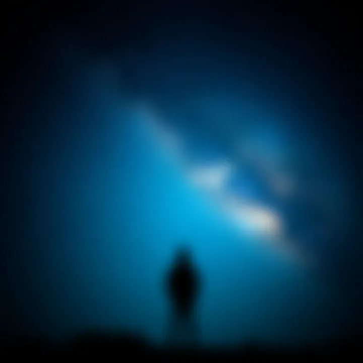 A person gazing at the night sky filled with stars, contemplating their zodiac sign and rising sign, reflecting on personal stories and intuition.