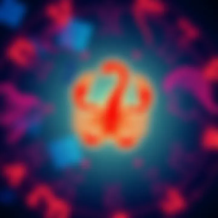 Illustration of zodiac signs highlighted with Scorpio symbol, representing sexual experiences.
