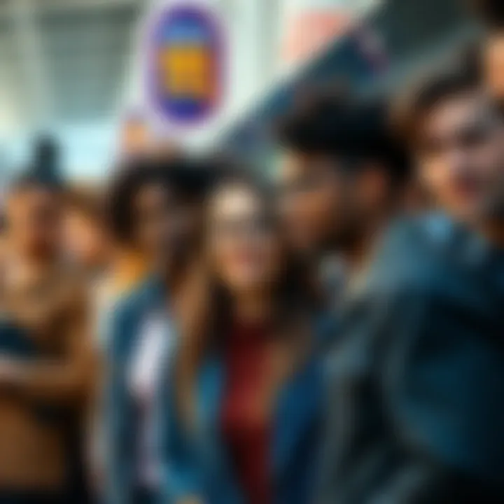 A group of diverse people in a public space, showcasing various zodiac signs and traits that attract women, highlighting charm and assertiveness.