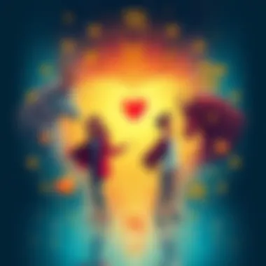 Zodiac Signs and Attraction Illustration showing different zodiac signs with symbols of attraction like hearts and stars around them