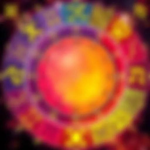 A colorful chart showing the twelve zodiac signs, highlighting the most and least favorite signs among people.