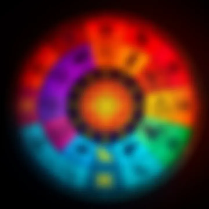 A colorful chart displaying various zodiac signs with their symbols and corresponding dates.