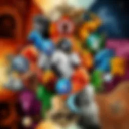 A colorful collage representing different zodiac signs with their symbols and traits, showcasing the diversity of each sign.