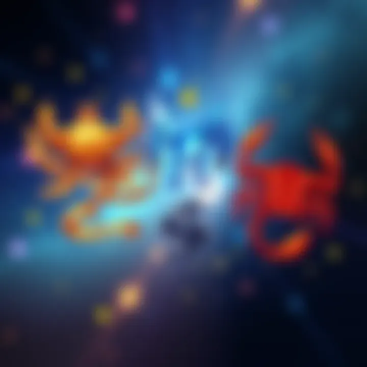 Zodiac Signs Comparison Illustration showing symbols of Virgo, Aquarius, and Scorpio side by side with their traits highlighted