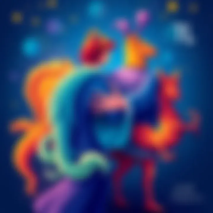 A colorful illustration showing different zodiac signs symbolically linked together, representing friendship and harmony.