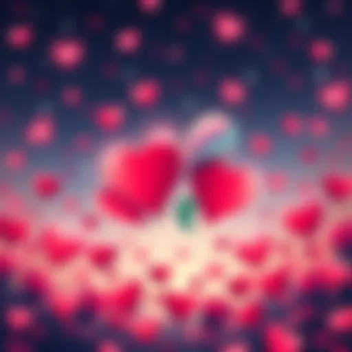 An illustration showing different zodiac signs surrounded by hearts to represent love and affection.