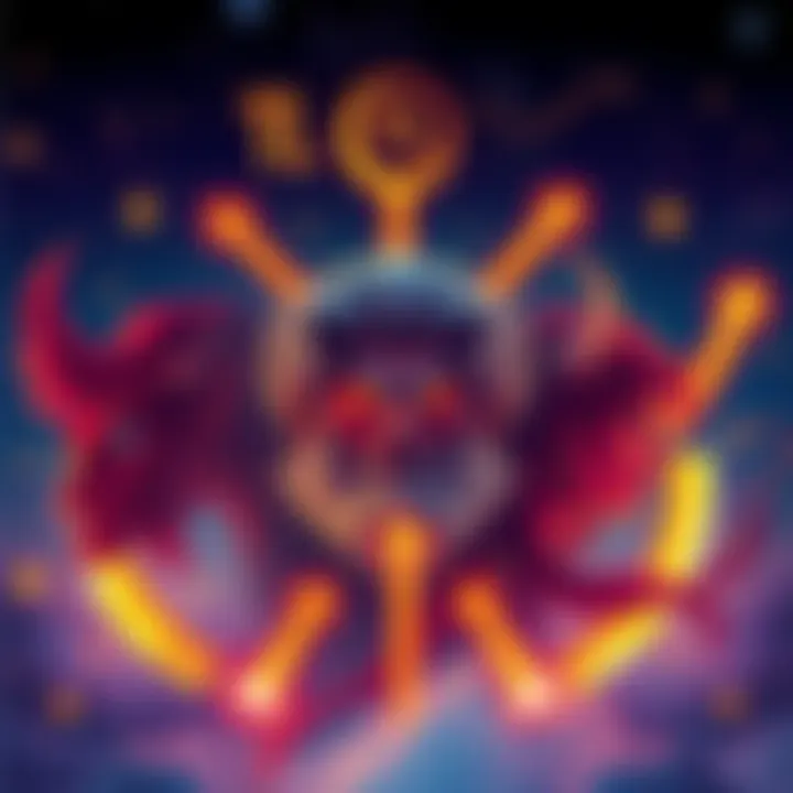 Zodiac Signs and Jealousy Illustration of zodiac signs representing their traits with arrows showing envy towards each other.