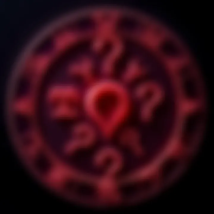 A graphic showing various zodiac signs surrounded by question marks, symbolizing the questioning of myths and misinformation about serial killers.