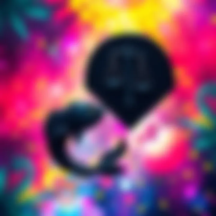 Symbols of zodiac signs on a colorful background, highlighting Pisces and Libra