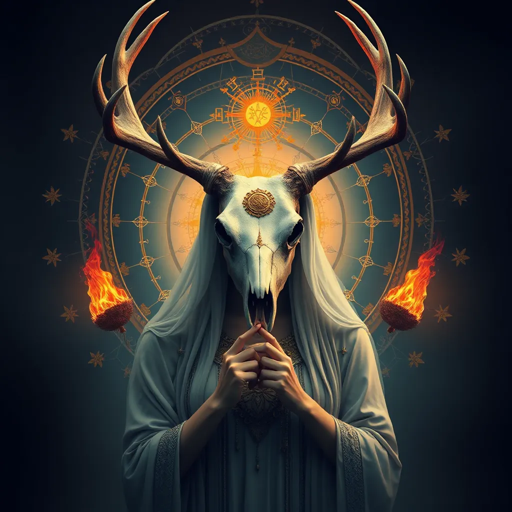 Goddess with Deer Skull Mask Appears in Spiritual Journey : MysteryLores